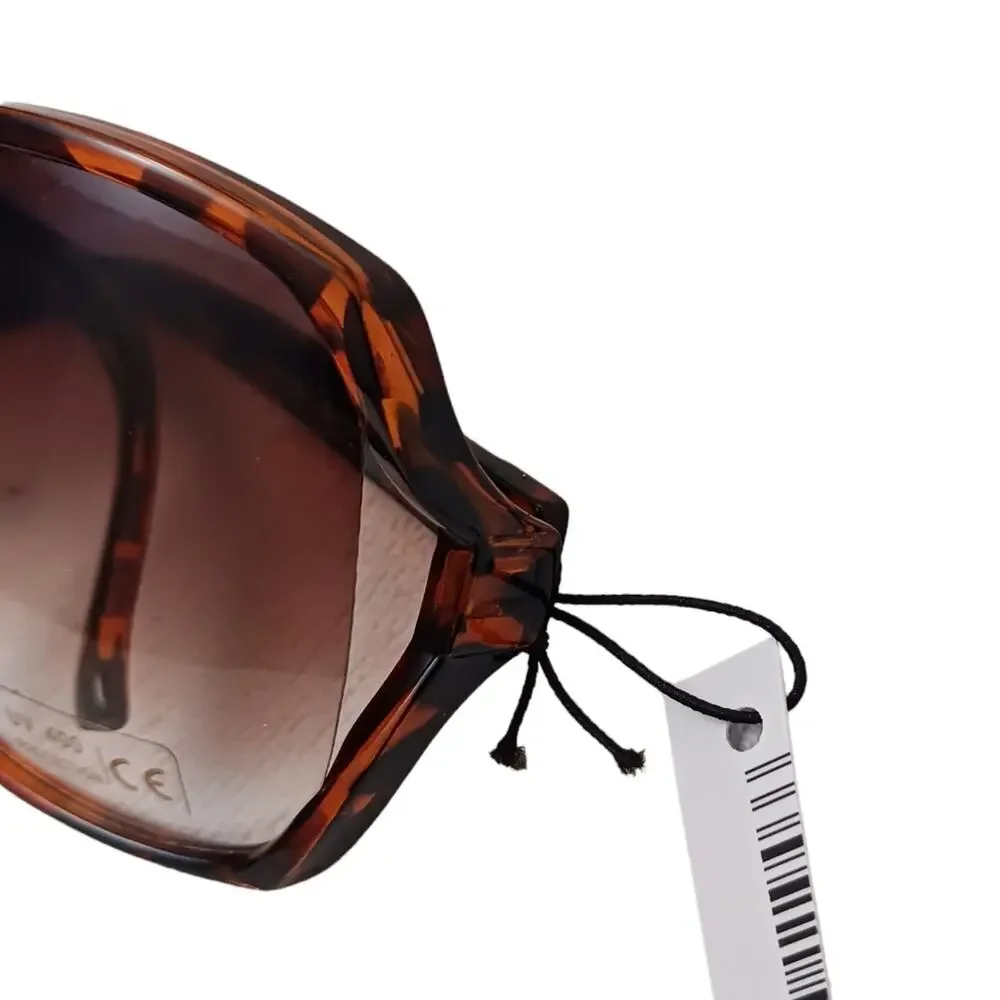 Tiger Stripe Sunglasses BROWN LUXE Oversized GLAM Gradient Lens NEW‎ Luxury Glam